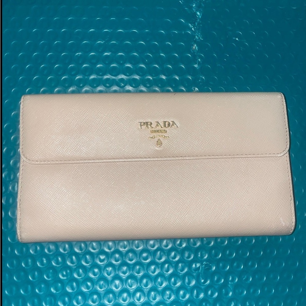 Prada Cream Leather Wallet